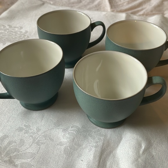 Denby England Luxor set of 4 teacups meridian shape stoneware vintage - Picture 7 of 7